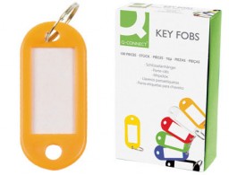 KF02692 100 llaveros portaetiquetas Q-Connect amarillos