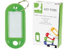KF02693 100 llaveros portaetiquetas Q-Connect verdes