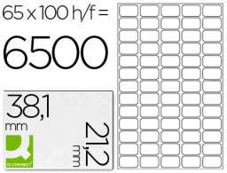 KF00573 CJ100 hojas A4 6500 etiquetas adhesivas Q-Connect 38,1x21,2mm.  ILC