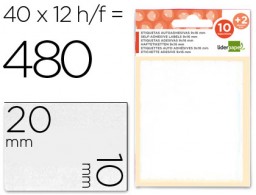ET01 12 hojas con 420 etiquetas Liderpapel 10x20mm.