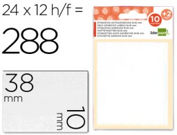 ET02 12 hojas con 252 etiquetas Liderpapel 10x38mm.