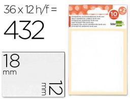 ET03 12 hojas con 432 etiquetas Liderpapel 12x18mm.