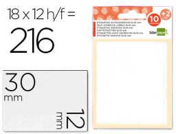 ET04 12 hojas con 216 etiquetas Liderpapel 12x30mm.