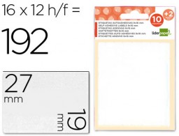 ET08 12 hojas con 192 etiquetas Liderpapel 19x27mm.