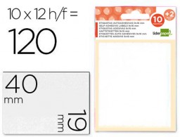 ET09 12 hojas con 120 etiquetas Liderpapel 19x40mm.