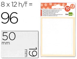 ET10 12 hojas con 96 etiquetas Liderpapel 19x50mm.