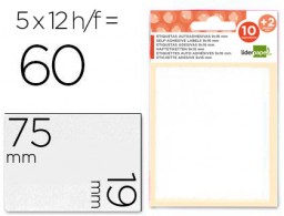 ET11 12 hojas con 60 etiquetas Liderpapel 19x75mm.