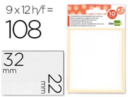 ET12 12 hojas con 108 etiquetas Liderpapel 22x32mm.