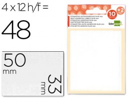 ET16 12 hojas con 48 etiquetas Liderpapel 33x50mm.