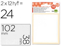 ET18 12 hojas con 24 etiquetas Liderpapel 38x102mm.