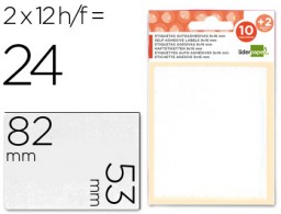 ET21 12 hojas con 24 etiquetas Liderpapel 53x82mm.
