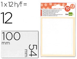 ET22 12 hojas con 12 etiquetas Liderpapel 54x100mm.