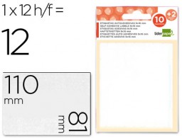 ET24 12 hojas con 12 etiquetas Liderpapel 81x110mm.
