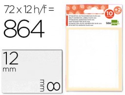 ET25 12 hojas con 864 etiquetas Liderpapel 8x12mm.