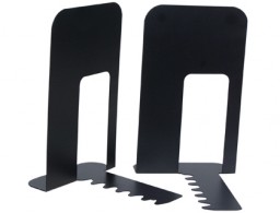 KF00837 2 apoyalibros Q-Connect  metálicos negros