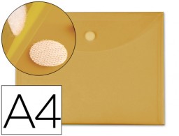 BY09 Carpeta sobre con velcro Liderpapel A4 polipropileno amarillo