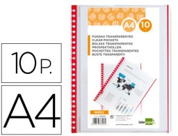 WR02 10 fundas intercambiables con bordes de color Liderpapel Din A-4