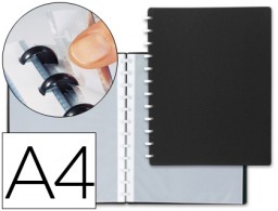 WA03 Carpeta con 10 fundas intercambiables Liderpapel Din A-4 polipropileno negro