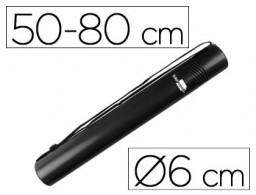 PP05 Portaplanos plástico Liderpapel ø6cm. extensible 80cm. negro