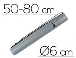 PP06 Portaplanos plástico Liderpapel ø6cm. extensible 80cm. gris