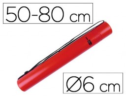 PP08 Portaplanos plástico Liderpapel ø6cm. extensible 80cm. rojo