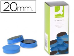 KF02634 10 imanes Q-Connect para pizarra ø20mm. azul