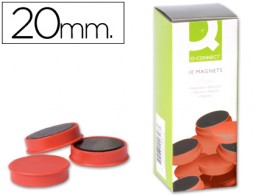 KF02636 10 imanes Q-Connect para pizarra ø20mm. rojo