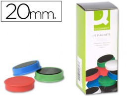 KF02637 10 imanes Q-Connect para pizarra ø20mm. colores surtidos