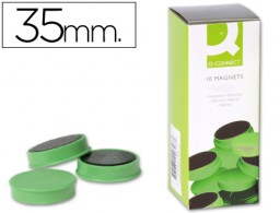 KF02647 10 imanes Q-Connect para pizarra ø35mm. verde