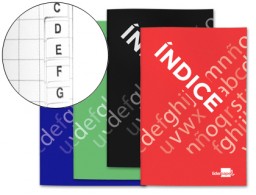 IF01 Libreta índice Liderpapel 4º 24h 70g/m² tapa cartoncillo colores surtidos