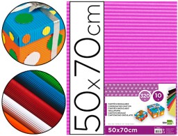 CN03 Cartón ondulado Liderpapel 50x70cm. 320g/m² fucsia