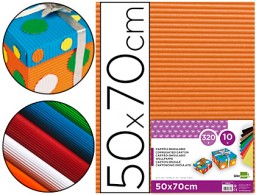 CN05 Cartón ondulado Liderpapel 50x70cm. 320g/m² naranja