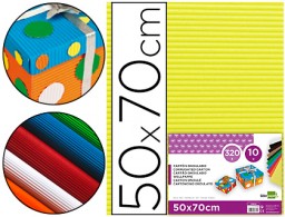 CN07 Cartón ondulado Liderpapel 50x70cm. 320g/m² amarillo