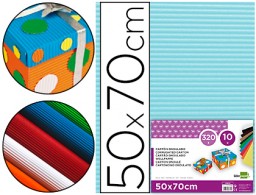 CN11 Cartón ondulado Liderpapel 50x70cm. 320g/m² celeste