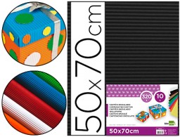 CN14 Cartón ondulado Liderpapel 50x70cm. 320g/m² negro