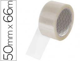 KF04382 Cinta adhesiva de precinto Q-Connect PP transparente 66m.x50mm. bajo ruido