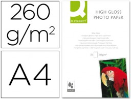 KF02772 50h papel impresora Q-Connect Foto Glossy A4 260g/m² para inkjet