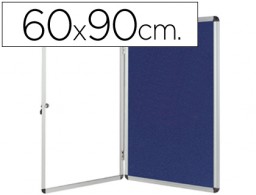 KF04170 Vitrina de anuncios Q-Connect 72x98cm. tapizada azul con puerta y cerradura