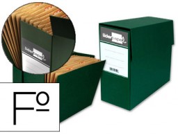 TR02 Caja de transferencia Liderpapel con fuelle Folio verde