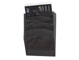 KF04726 Expositor mural Q-Connect 5 bandejas rejilla Din A-4 negro