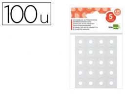 AA01 5 hojas con 100 arandelas autoadhesivas Liderpapel blancas