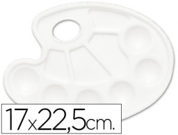 A15418 Paleta pintor Lidercolor plástico ovalada 10 huecos 17x22,5cm. diestros