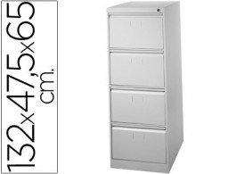 Fichero metálico de 4 cajones antivuelco gris