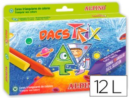 12 lápices cera semiblanda Alpino Dacstrix triangular
