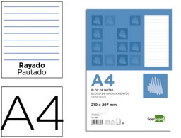 BN14 Bloc notas Liderpapel A4 80h 60g/m² raya horizontal