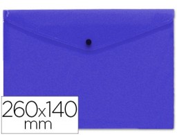 DS54 Carpeta sobre con broche Liderpapel 260x140 mm. polipropileno azul transparente Frosty
