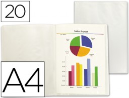 CJ12 Carpeta con 20 fundas Liderpapel A4 polipropileno transparente