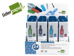 MP12 Compás Liderpapel con mango extra soft colores surtidos