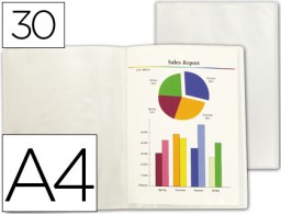 CJ81 Carpeta con 30 fundas Liderpapel A4 polipropileno rojo translúcido