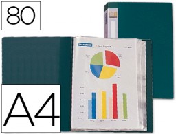 CJ55 Carpeta con 80 fundas personalizable Liderpapel A4 polipropileno verde